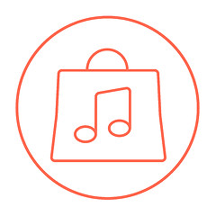 Image showing Bag with music note line icon.