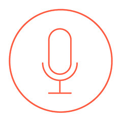 Image showing Retro microphone line icon.