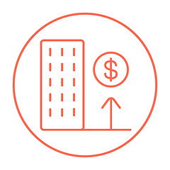 Image showing Growth of real estate market line icon.