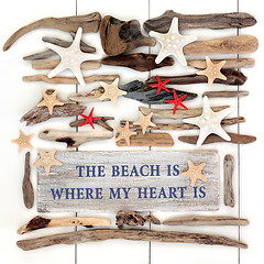 Image showing The Beach is Where My Heart Is