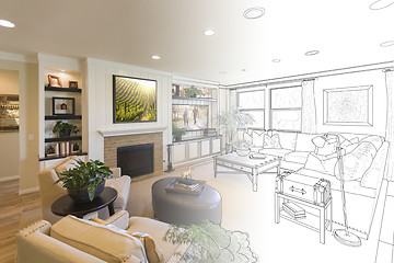 Image showing Living Room Drawing Gradation Into Photograph