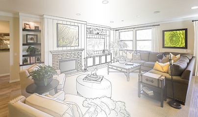 Image showing Living Room Drawing Gradation Into Photograph