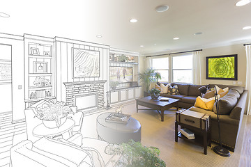 Image showing Living Room Drawing Gradation Into Photograph