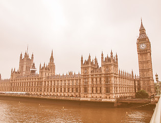 Image showing Houses of Parliament vintage