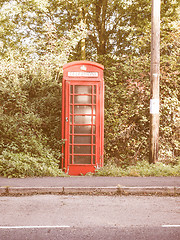 Image showing Red phone box in London vintage