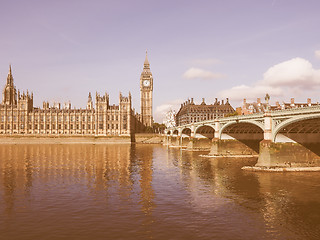 Image showing Houses of Parliament in London vintage