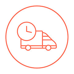 Image showing Delivery truck line icon.