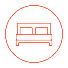 Image showing Double bed line icon.