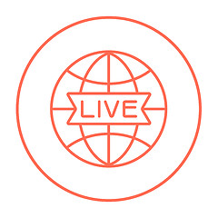 Image showing Globe with live sign line icon.