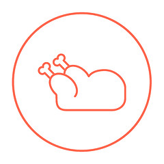 Image showing Raw chicken line icon.