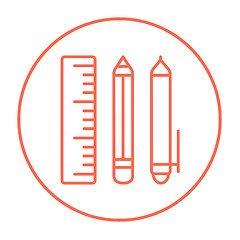 Image showing School supplies line icon.