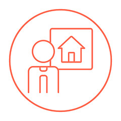 Image showing Real estate agent line icon.