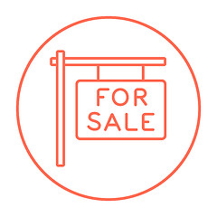Image showing For sale placard line icon.
