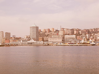 Image showing View of Genoa Italy from the sea vintage