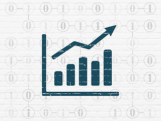 Image showing Business concept: Growth Graph on wall background