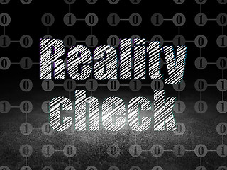 Image showing Business concept: Reality Check in grunge dark room