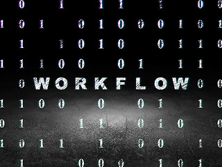Image showing Business concept: Workflow in grunge dark room