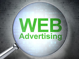 Image showing Advertising concept: WEB Advertising with optical glass