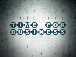 Image showing Finance concept: Time for Business on Digital Paper background