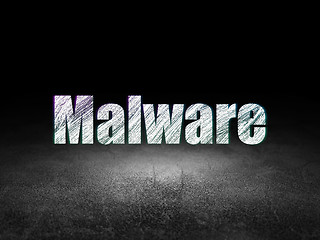 Image showing Protection concept: Malware in grunge dark room