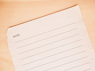 Image showing  Blank note book page vintage