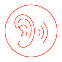 Image showing Human ear line icon.