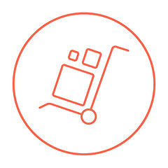 Image showing Shopping handling trolley line icon.