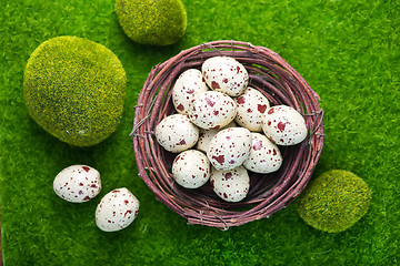 Image showing decorative painted Easter eggs