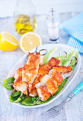 Image showing fried salmon kebab