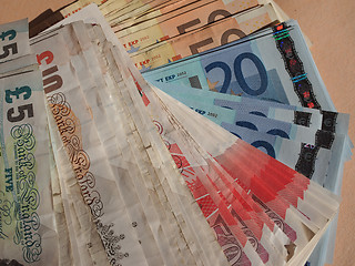 Image showing Euro and Pounds notes