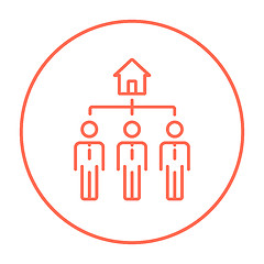 Image showing Three real estate agents line icon.