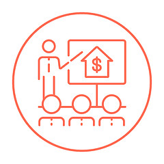 Image showing Real estate training line icon.