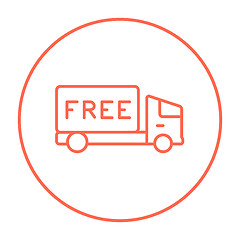 Image showing Free delivery truck line icon.