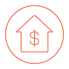 Image showing House with dollar symbol line icon.