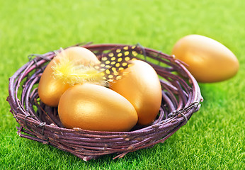 Image showing decorative painted Easter eggs