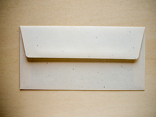 Image showing Letter envelope on wood table