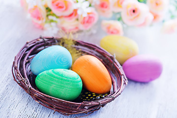 Image showing decorative painted Easter eggs