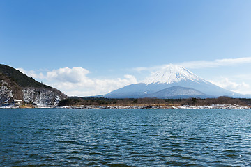 Image showing Lake Shoji with mt Fuji in Japan