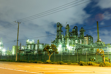 Image showing Industrial plant at night