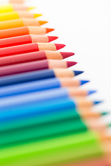 Image showing Stack of Colour pencils isolated on white