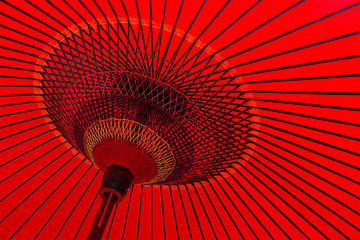 Image showing Traditional Japanese red umbrella