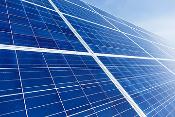 Image showing Solar panel with blue sky