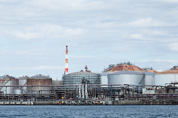 Image showing Oil tank in seaside