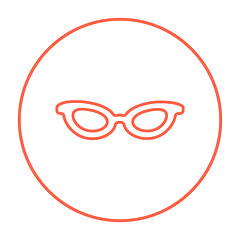 Image showing Eyeglasses line icon.