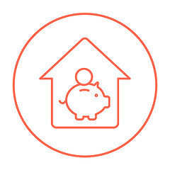 Image showing House savings line icon.