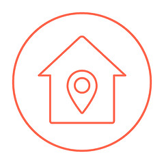 Image showing House with pointer line icon.