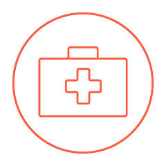Image showing First aid kit line icon.