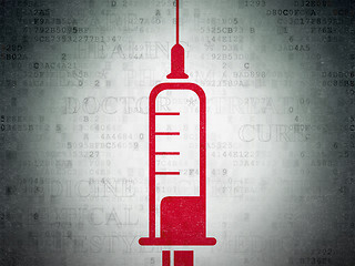 Image showing Health concept: Syringe on Digital Paper background