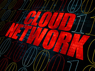 Image showing Cloud technology concept: Cloud Network on Digital background