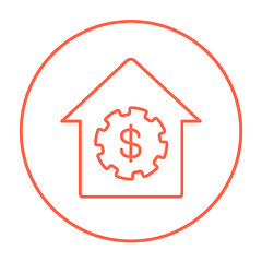 Image showing House with dollar symbol line icon.